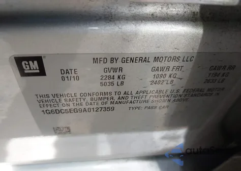 2010 Cadillac Cts Standard from USA, damaged, VIN 1G6DC5EG9A0127359